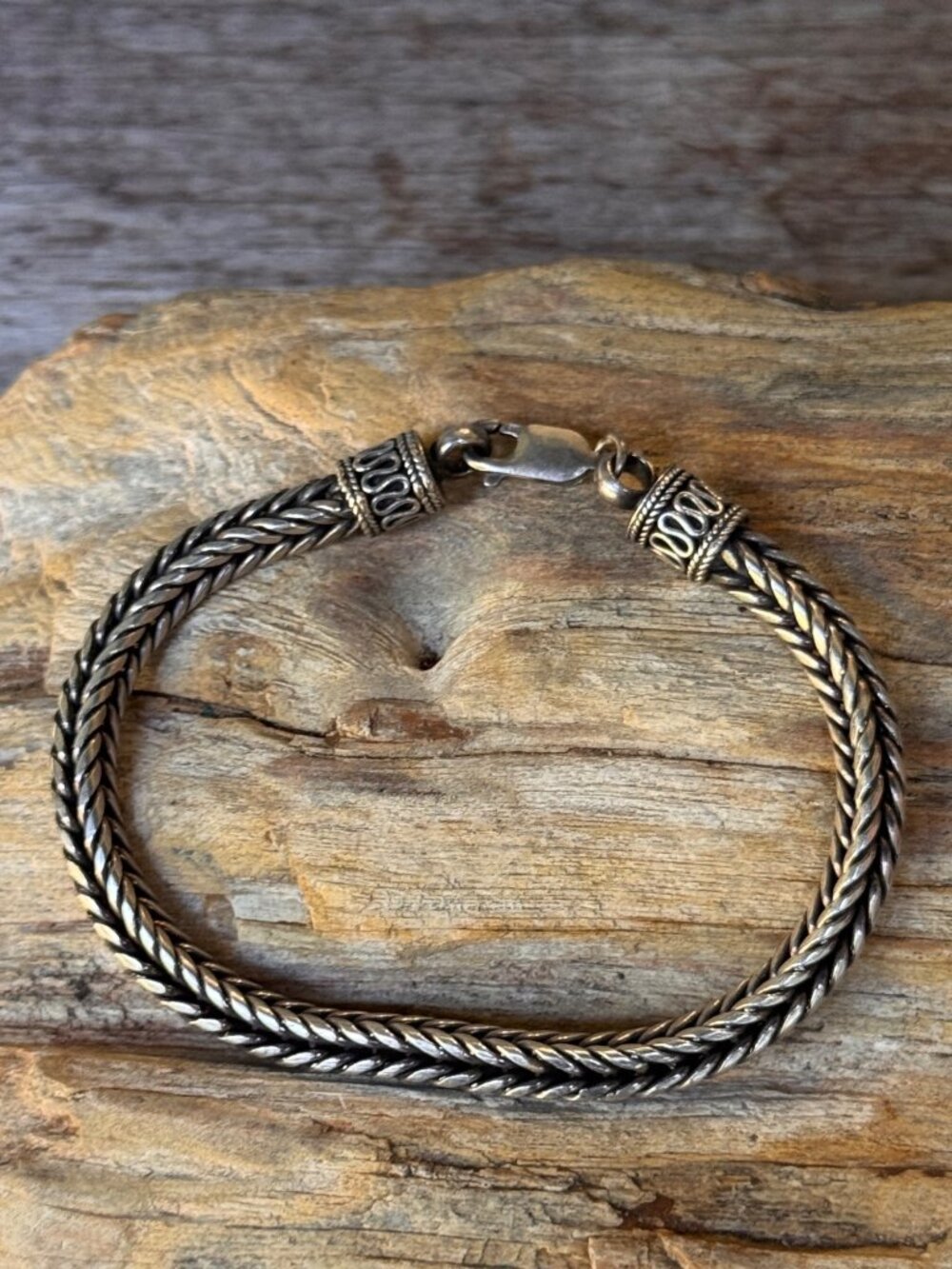 Suarti Bali BA 925 Sterling Silver Thick Foxtail Wheat Bracelet 8” 31g - Picture 7 of 13